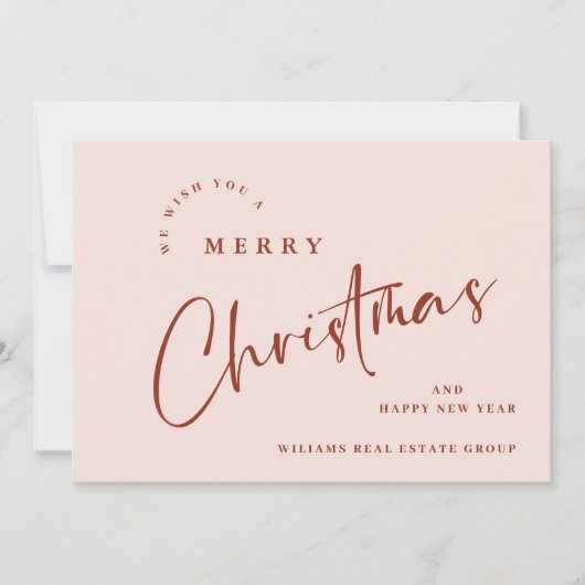 Elegante minimalistische vrolijke kerst corporate feestdagenkaart (Voorkant)