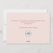 Elegante minimalistische vrolijke kerst corporate feestdagenkaart (Achterkant)