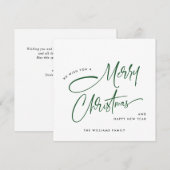 Elegante minimalistische vrolijke kerst feestdagenkaart (Voorkant / Achterkant)