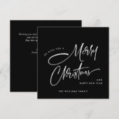 Elegante minimalistische vrolijke kerst feestdagenkaart (Voorkant / Achterkant)