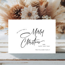 Elegante minimalistische vrolijke kerst feestdagenkaart