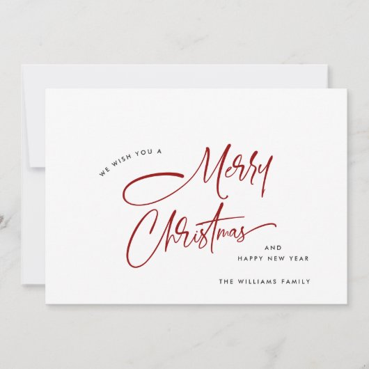 Elegante minimalistische vrolijke kerst feestdagenkaart (Voorkant)