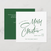 Elegante minimalistische vrolijke kerst feestdagenkaart (Voorkant / Achterkant)