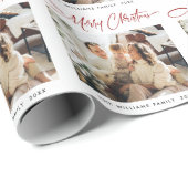 Elegante minimalistische vrolijke kerst foto vakan cadeaupapier (Rol Hoek)