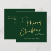 Elegante minimalistische vrolijke kerst groet goud feestdagenkaart (Voorkant / Achterkant)