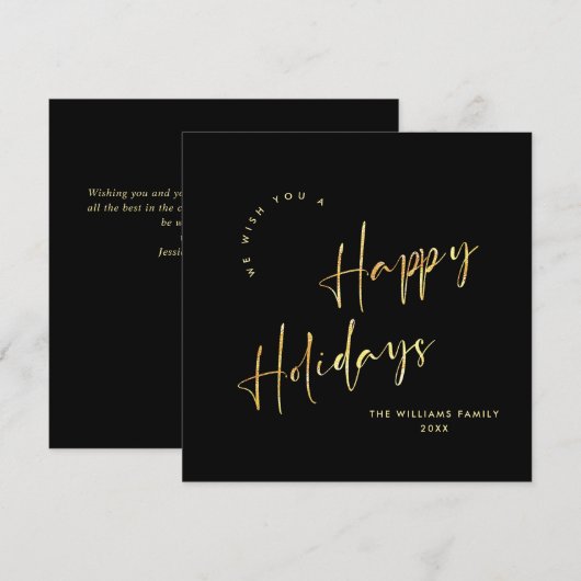 Elegante minimalistische vrolijke kerst moderne gr feestdagenkaart (Voorkant / Achterkant)