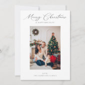 Elegante minimalistische vrolijke kerst V foto (Voorkant)