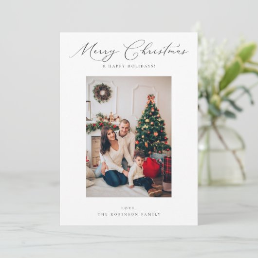 Elegante minimalistische vrolijke kerst V foto (Staand voorkant)