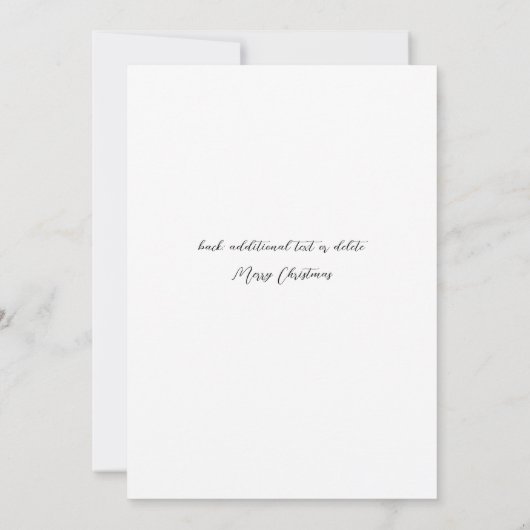 Elegante minimalistische vrolijke kerst V foto (Achterkant)