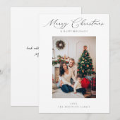 Elegante minimalistische vrolijke kerst V foto (Voorkant / Achterkant)