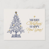 Elegante minimalistische vrolijke kerstboom niet-f feestdagenkaart (Voorkant)