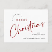 Elegante minimalistische vrolijke kerstgroet briefkaart (Voorkant)