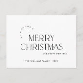Elegante minimalistische vrolijke kerstgroet briefkaart (Voorkant)