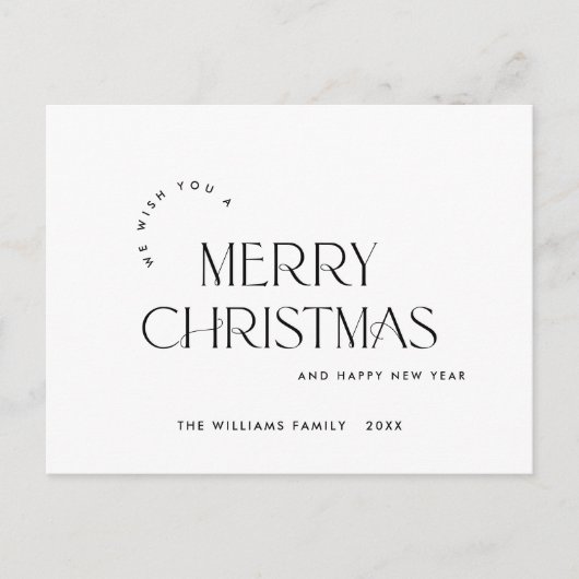 Elegante minimalistische vrolijke kerstgroet briefkaart (Voorkant)