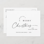 Elegante minimalistische vrolijke kerstgroet briefkaart (Voorkant / Achterkant)
