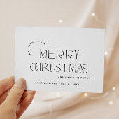 Elegante minimalistische vrolijke kerstgroet briefkaart