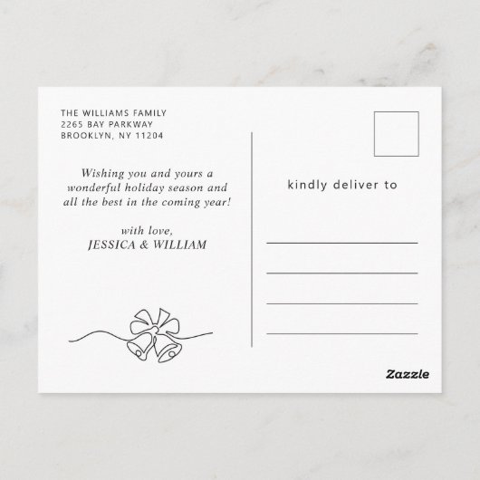 Elegante minimalistische vrolijke kerstgroet briefkaart (Achterkant)