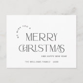 Elegante minimalistische vrolijke kerstgroet briefkaart (Voorkant)