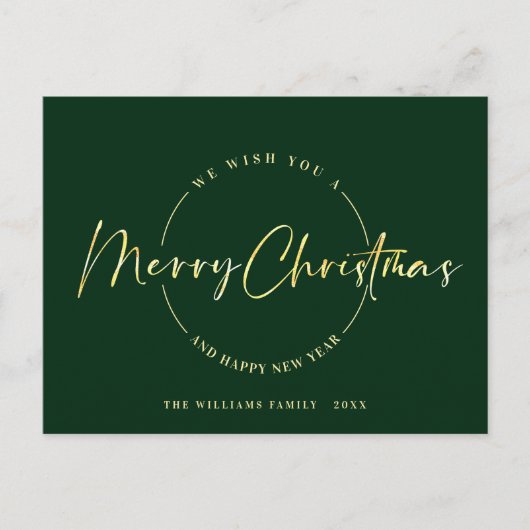Elegante minimalistische vrolijke kerstgroet briefkaart (Voorkant)
