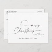 Elegante minimalistische vrolijke kerstgroet briefkaart (Voorkant / Achterkant)