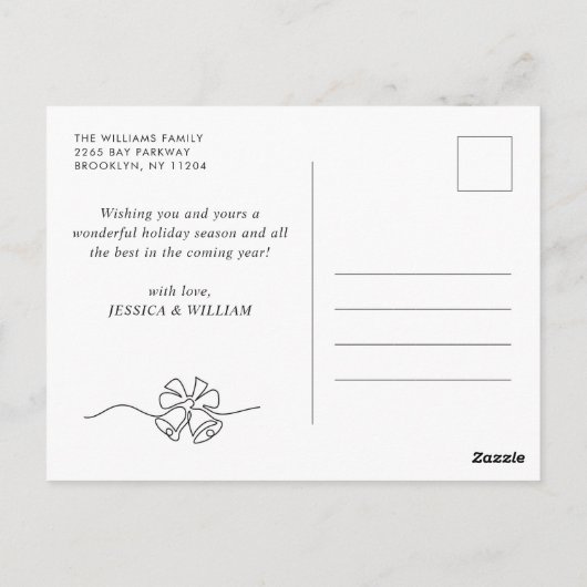 Elegante minimalistische vrolijke kerstgroet briefkaart (Achterkant)