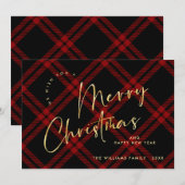 Elegante minimalistische vrolijke kerstgroet feestdagenkaart (Voorkant / Achterkant)