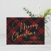 Elegante minimalistische vrolijke kerstgroet feestdagenkaart (Staand voorkant)