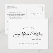 Elegante minimalistische vrolijke kerstgroet feestdagenkaart (Voorkant / Achterkant)