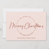 Elegante minimalistische vrolijke kerstgroet feestdagenkaart (Voorkant)