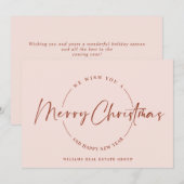 Elegante minimalistische vrolijke kerstgroet feestdagenkaart (Voorkant / Achterkant)