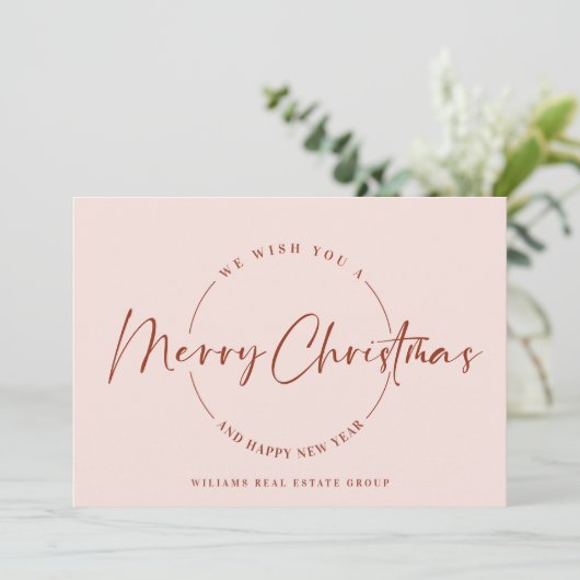 Elegante minimalistische vrolijke kerstgroet feestdagenkaart (Staand voorkant)