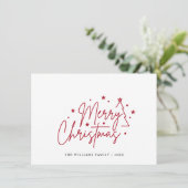 Elegante minimalistische vrolijke kerstgroet feestdagenkaart (Staand voorkant)