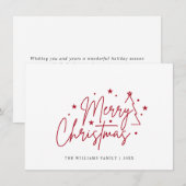 Elegante minimalistische vrolijke kerstgroet feestdagenkaart (Voorkant / Achterkant)