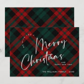 Elegante minimalistische vrolijke kerstgroet feestdagenkaart (Voorkant / Achterkant)