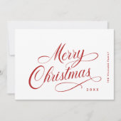 Elegante minimalistische vrolijke kerstgroet feestdagenkaart (Voorkant)