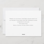 Elegante minimalistische vrolijke kerstgroet feestdagenkaart (Achterkant)