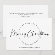 Elegante minimalistische vrolijke kerstgroet