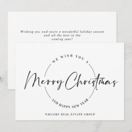 Elegante minimalistische vrolijke kerstgroet feestdagenkaart