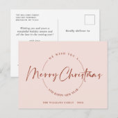 Elegante minimalistische vrolijke kerstgroet feestdagenkaart (Voorkant / Achterkant)