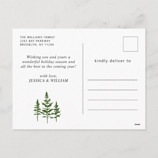 Elegante minimalistische vrolijke kerstgroet feestdagenkaart (Achterkant)