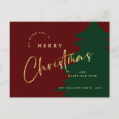 Elegante minimalistische vrolijke kerstgroet feestdagenkaart (Voorkant)