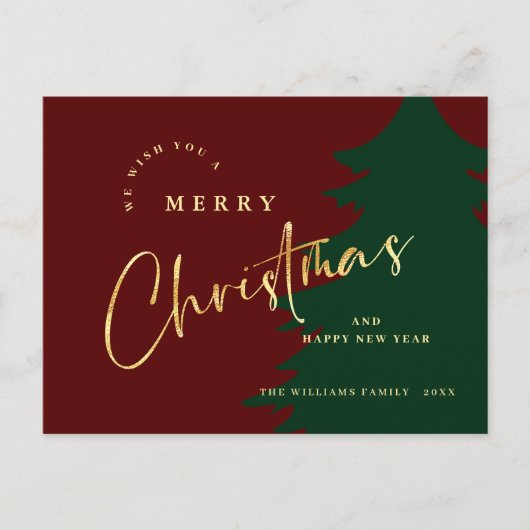 Elegante minimalistische vrolijke kerstgroet feestdagenkaart (Voorkant)