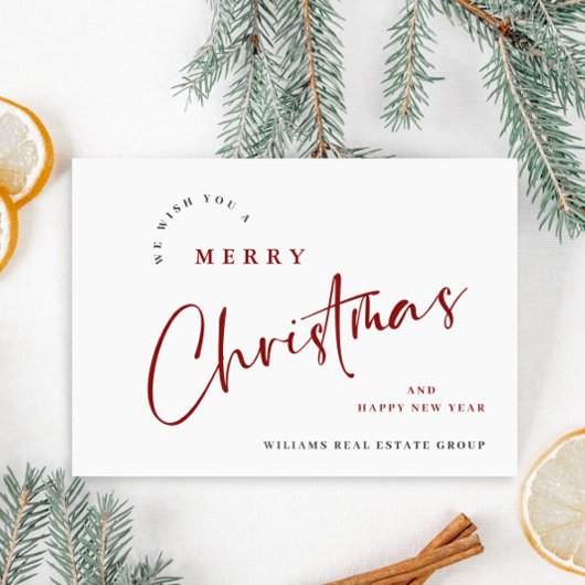 Elegante minimalistische vrolijke kerstgroet feestdagenkaart