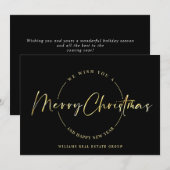 Elegante minimalistische vrolijke kerstgroet feestdagenkaart (Voorkant / Achterkant)