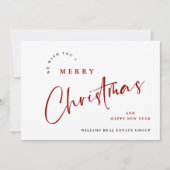 Elegante minimalistische vrolijke kerstgroet feestdagenkaart (Voorkant)