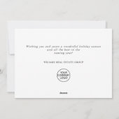 Elegante minimalistische vrolijke kerstgroet feestdagenkaart (Achterkant)