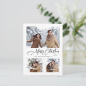 Elegante minimalistische vrolijke kerstvakantie 3  briefkaart (Staand voorkant)