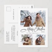 Elegante minimalistische vrolijke kerstvakantie 3  briefkaart (Voorkant / Achterkant)