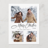 Elegante minimalistische vrolijke kerstvakantie 3 briefkaart (Voorkant)