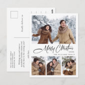 Elegante minimalistische vrolijke kerstvakantie 4  briefkaart (Voorkant / Achterkant)